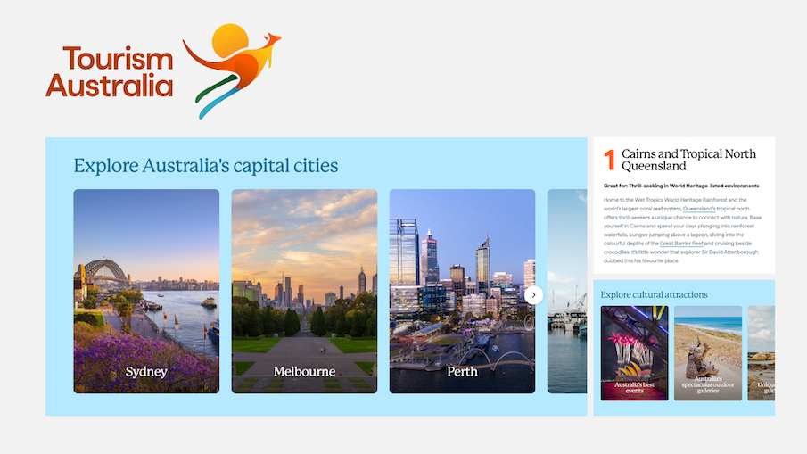 Tourism Australia brand logo font match
