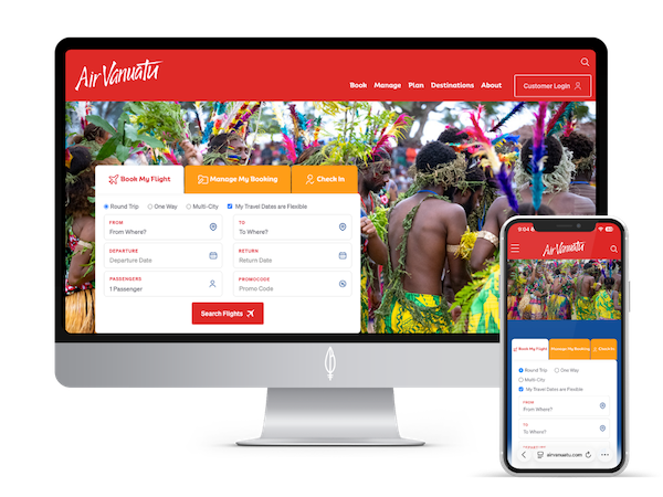 Air Vanuatu mobile friendly website and bookings