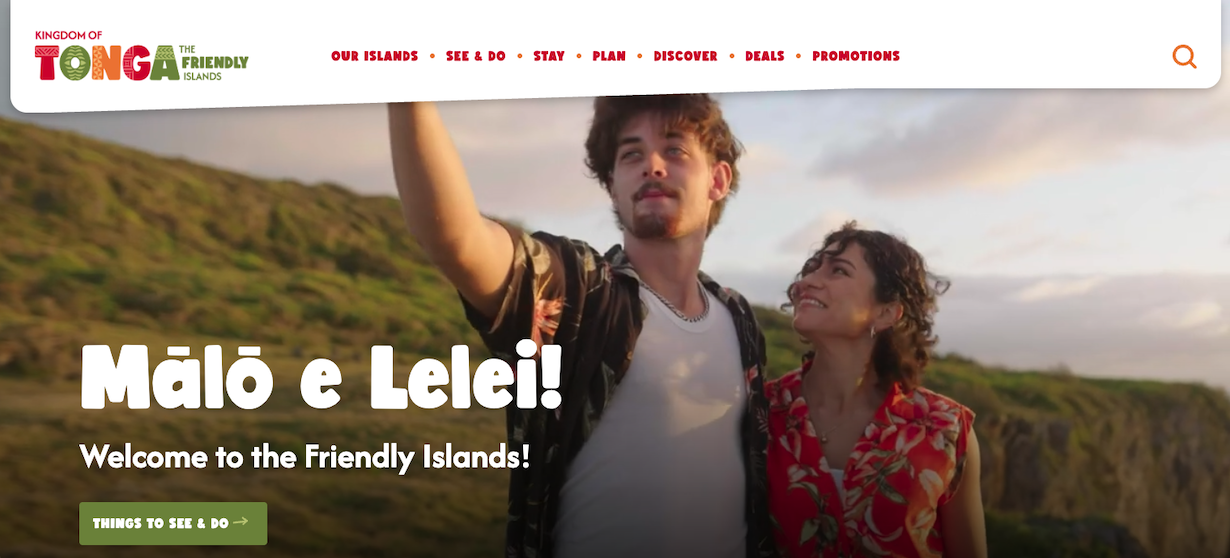 Tonga Tourism bespoke website project by Tomahawk