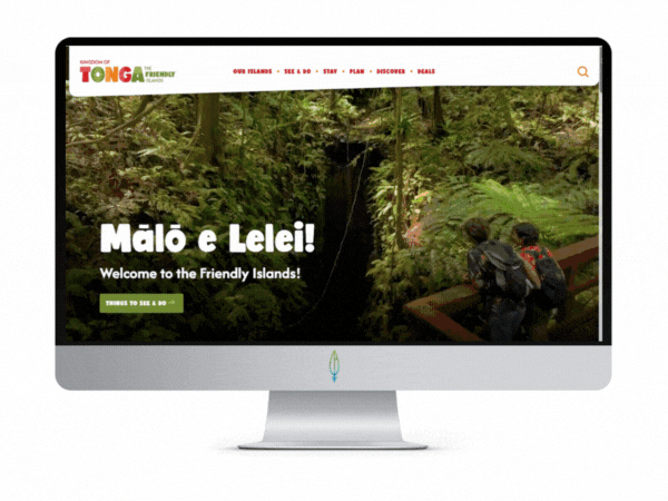 Tonga Tourism bespoke website project by Tomahawk